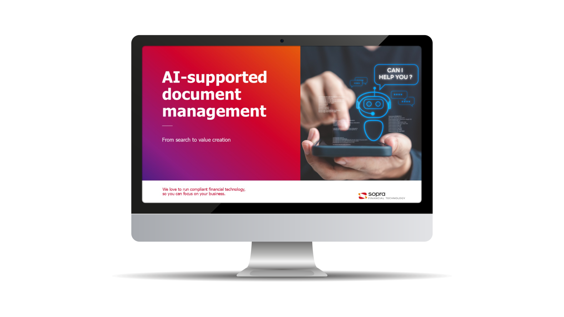 Screen of the Software FISCOS saying "AI-supported document management" | © Sopra Financial Technology
